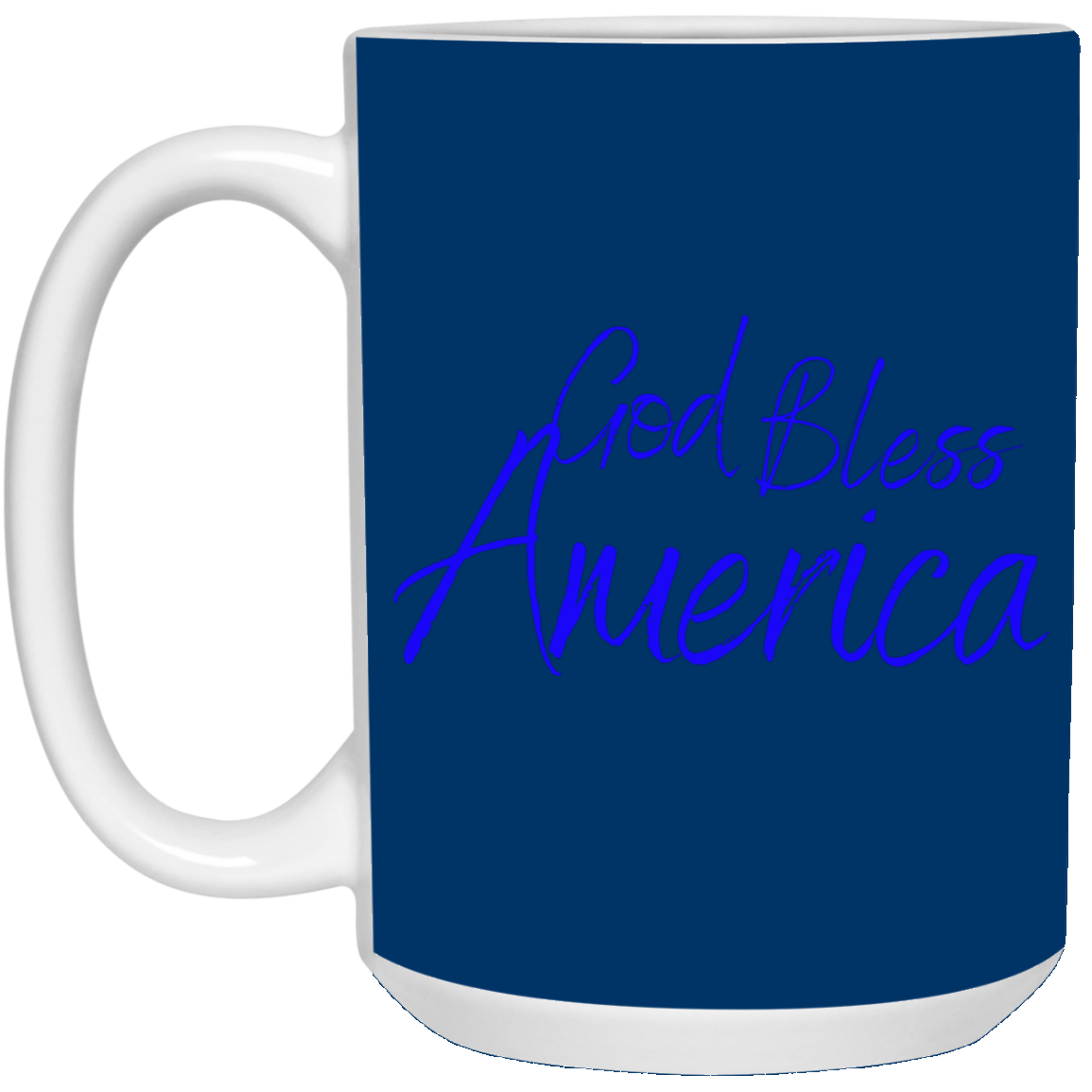 God bless America blue 21504 15 oz. White Mug