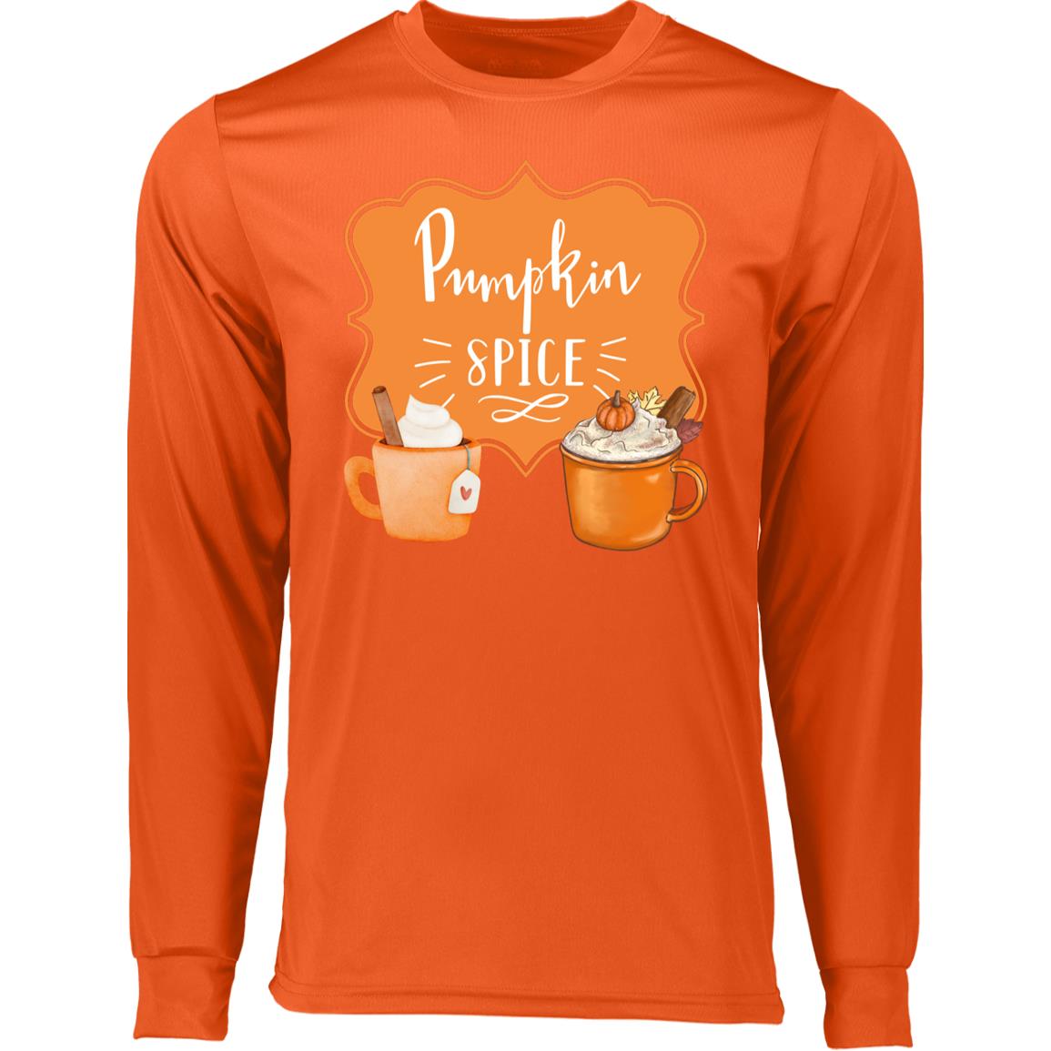 Pumpkin Spice Latte Orange -- CLOSEOUT -- Long Sleeve Moisture-Wicking Tee