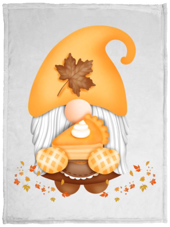 Gnome Pumpkin Pie VPS Cozy Plush Fleece Blanket - 30x40