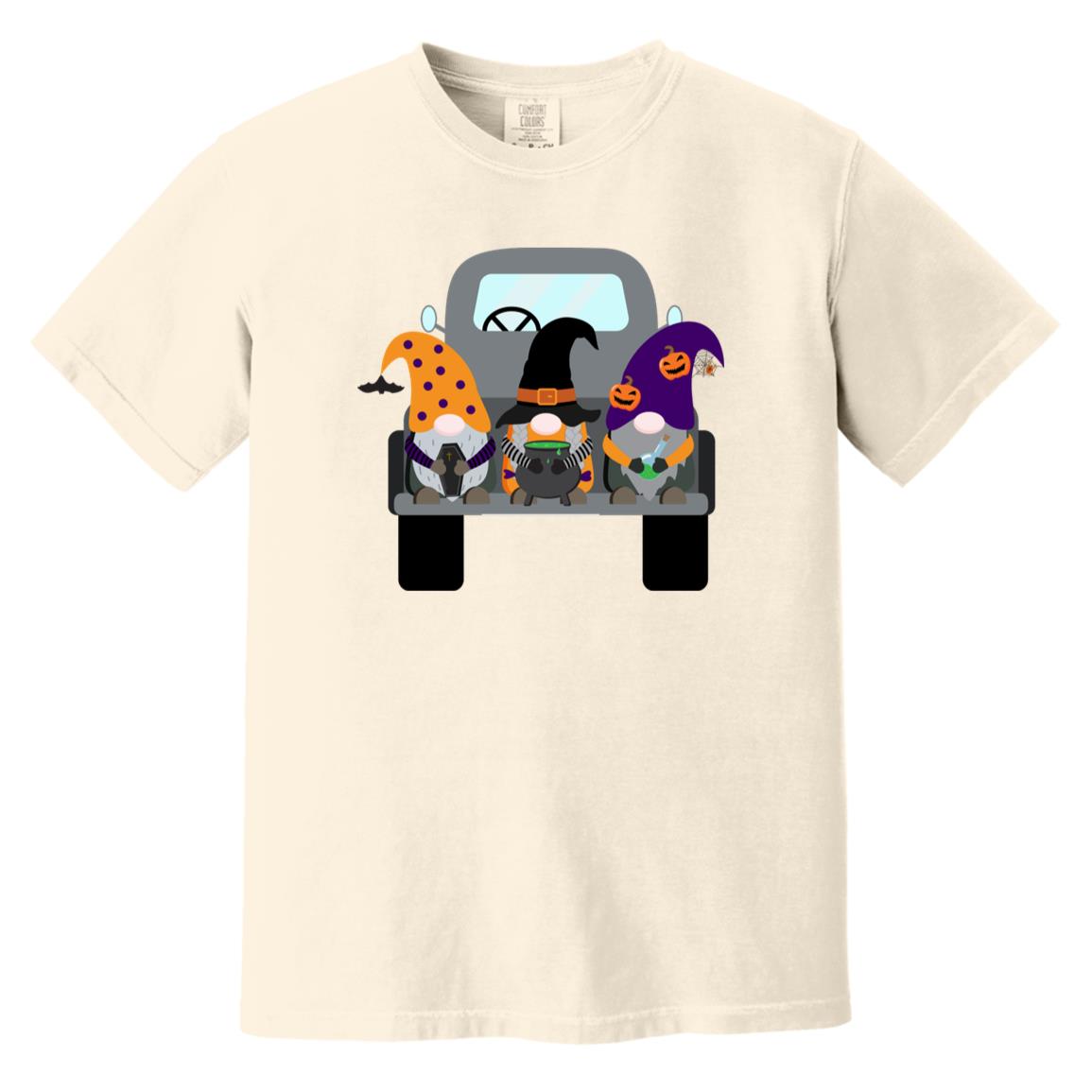 Halloween Gnomes in a Truck CC1717 Heavyweight Garment-Dyed T-Shirt