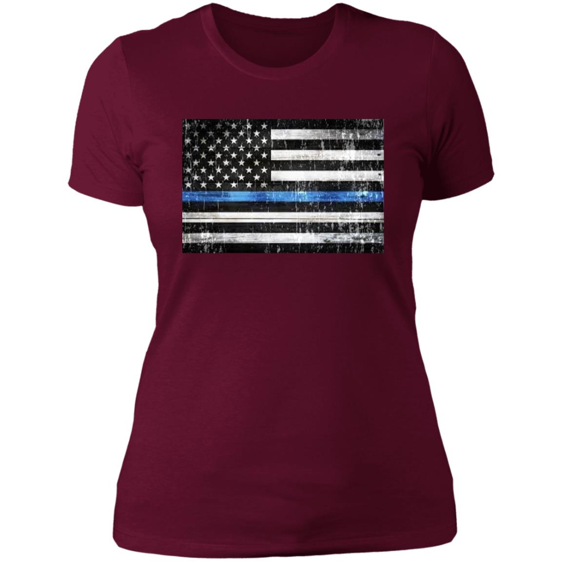 American Flag -- Police -- Ladies' Boyfriend T-Shirt