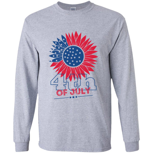 4th of July Sunflower -- Youth LS T-Shirt