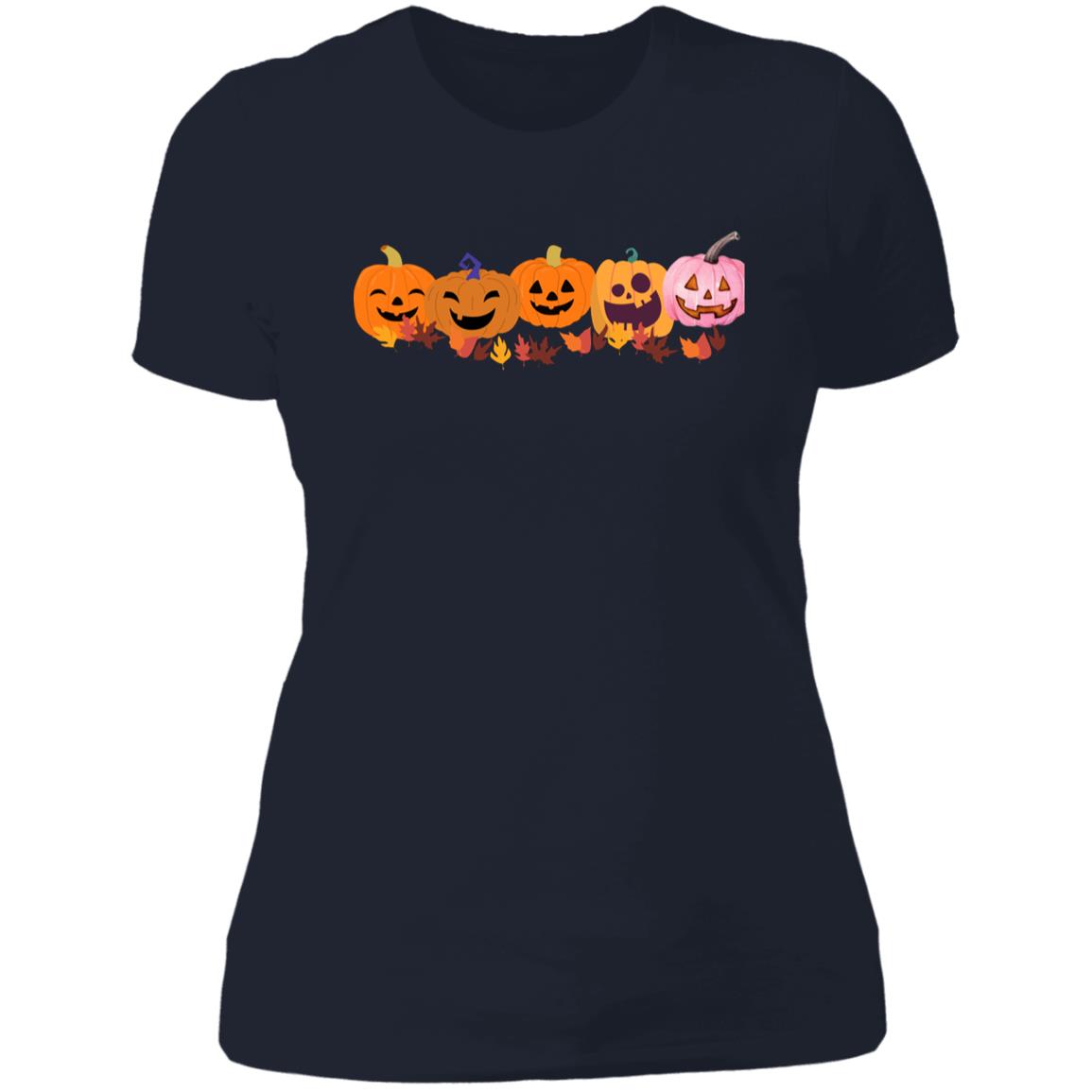 Jack 0 Lanterns in a Row NL3900 Ladies' Boyfriend T-Shirt