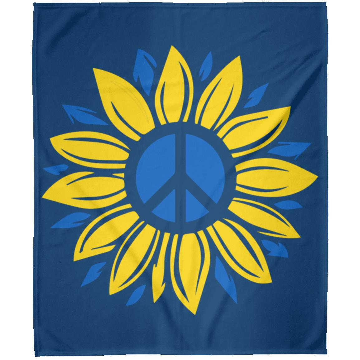 Arctic Fleece Blanket 50x60 -- Peace Flower