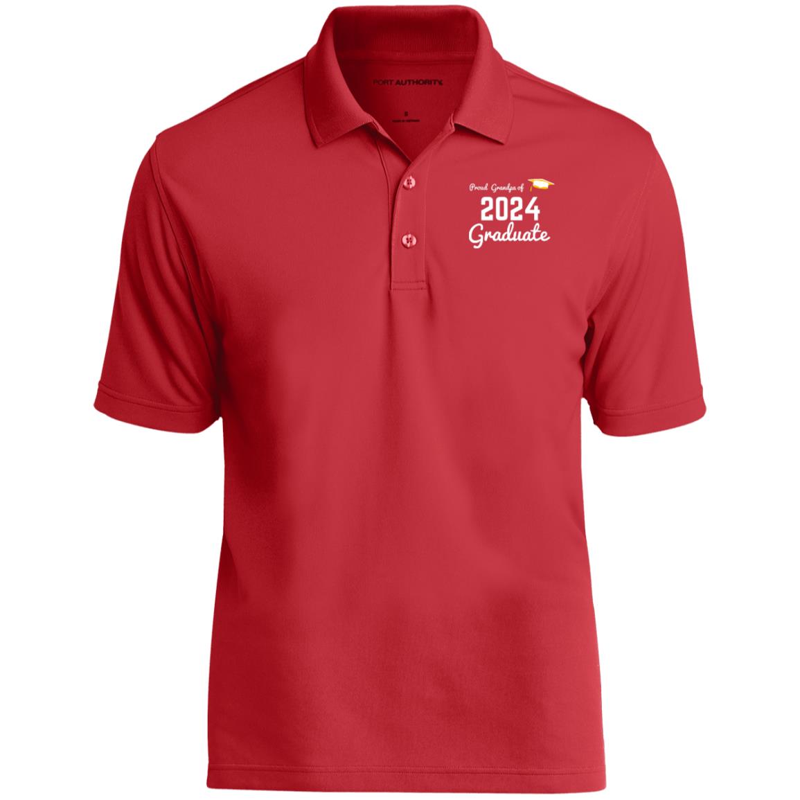 Proud Grandpa -- Graduate 2024 -- Dry Zone UV Micro-Mesh Polo