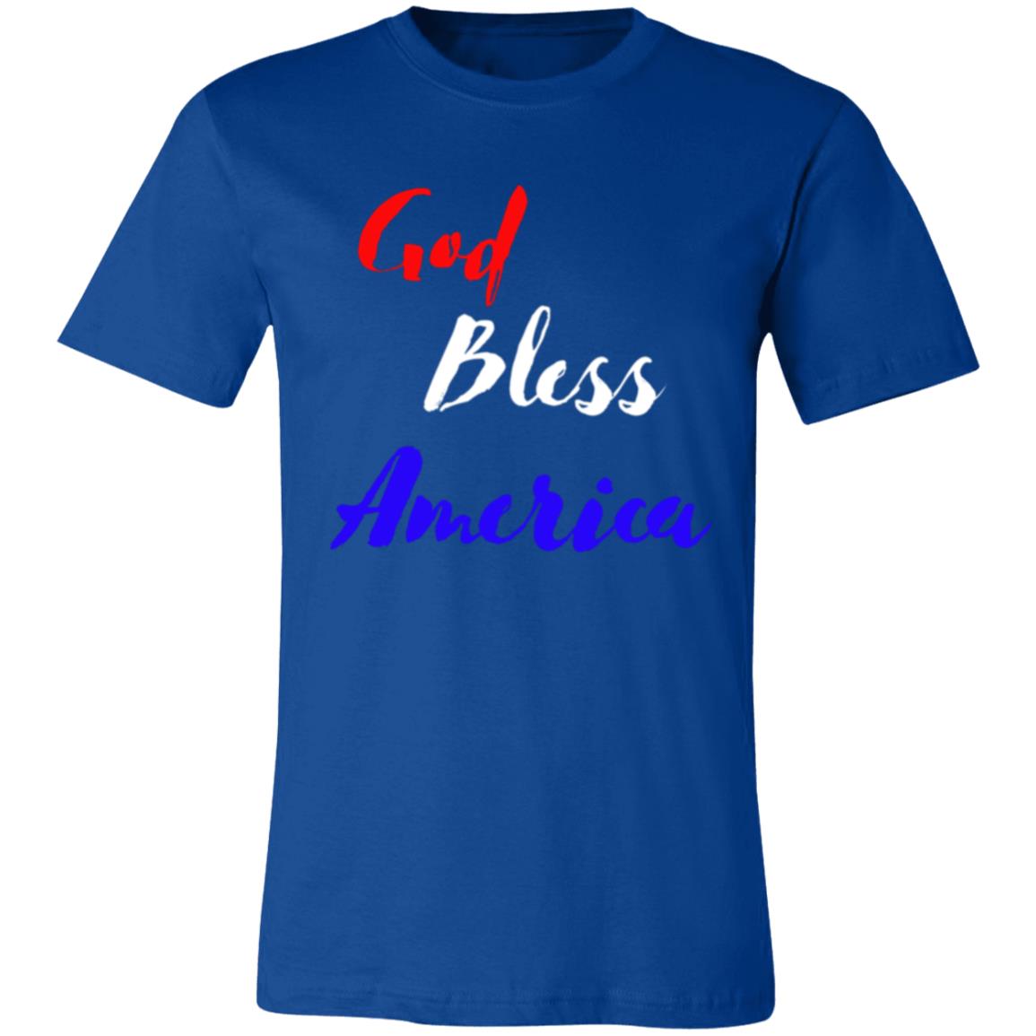 God bless America red white blue 3001C Unisex Jersey Short-Sleeve T-Shirt