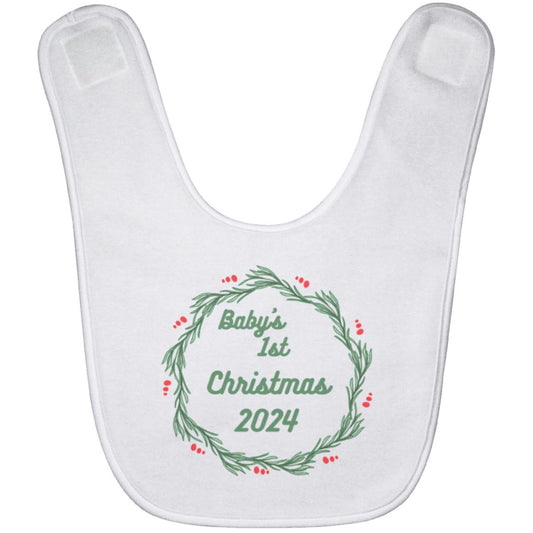 Baby’s 1st Christmas wreath 2024 -- Baby Bib