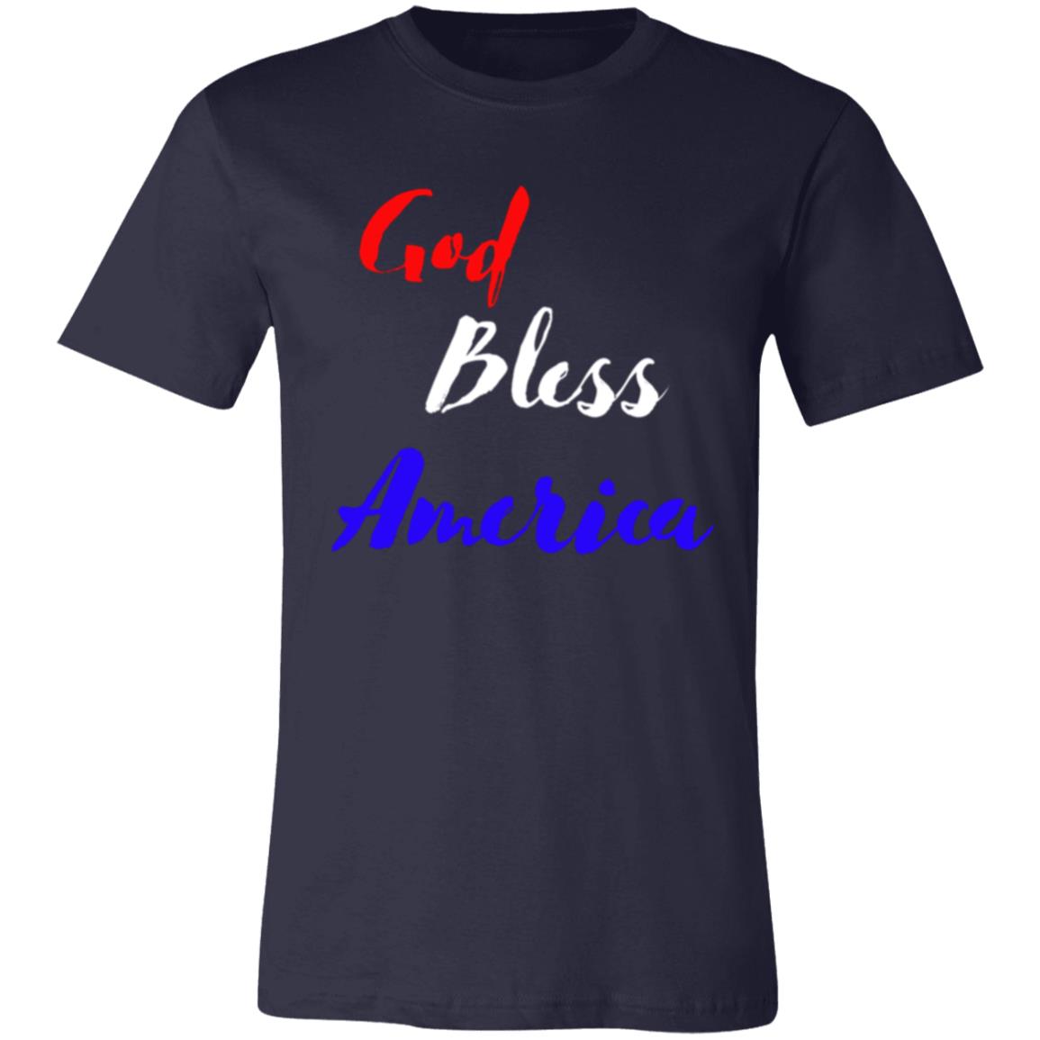 God bless America red white blue 3001C Unisex Jersey Short-Sleeve T-Shirt