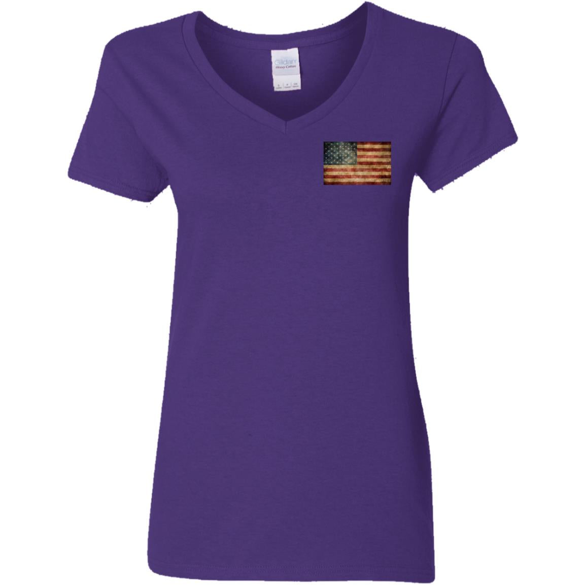 American Flag -- Ladies' V-Neck T-Shirt