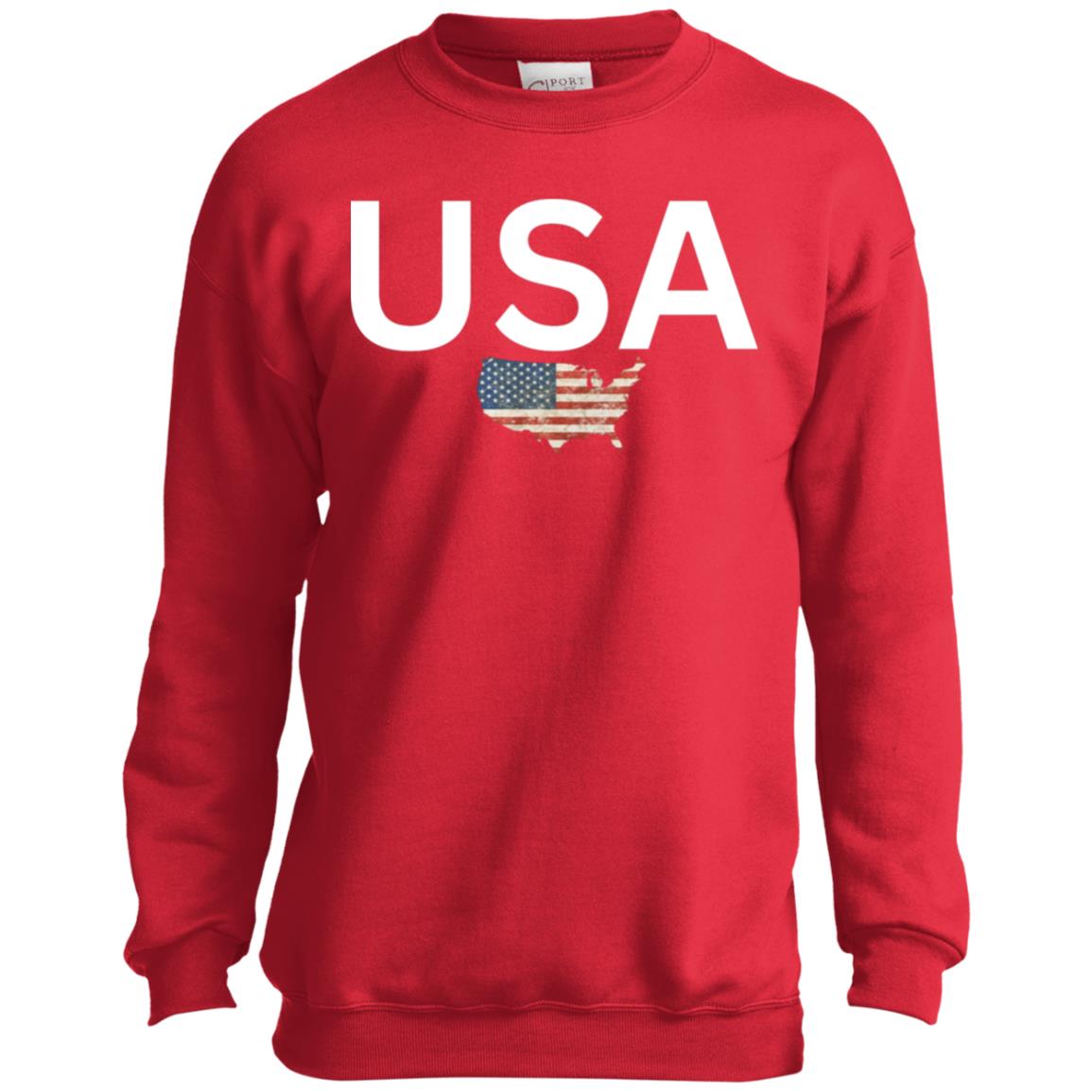 USA states flag CLOSEOUT - PC90Y Youth Crewneck Sweatshirt