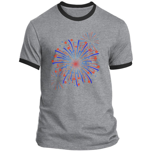 4th of July Fireworks (1) CLOSEOUT - -Ringer Tee