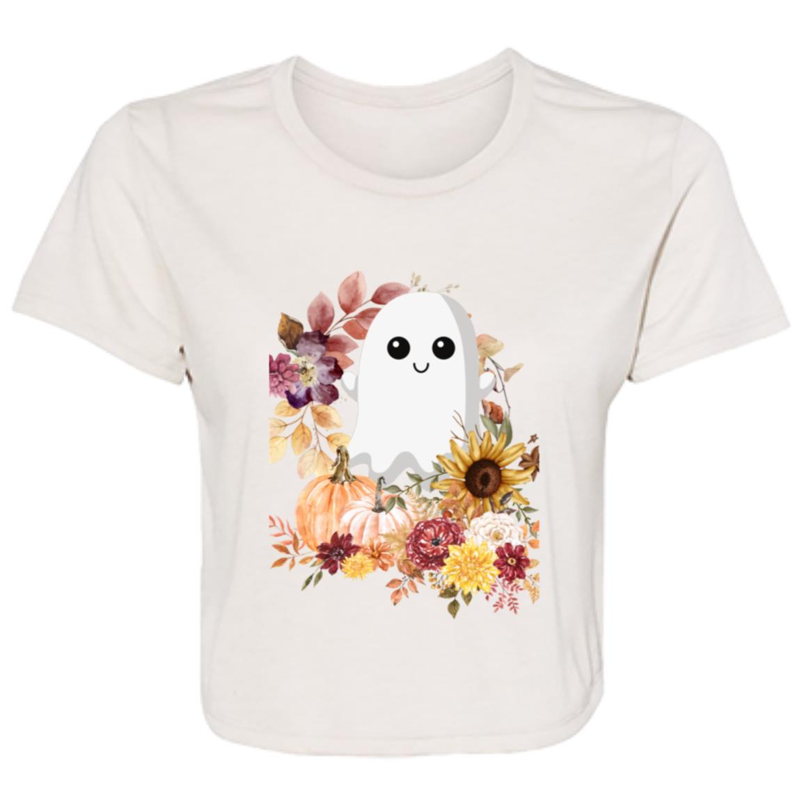 Fall Ghost -- Ladies' Flowy Cropped Tee