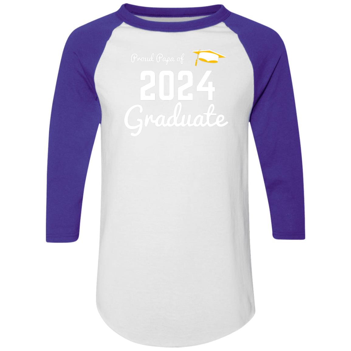 Proud Papa 2024 Graduate -- Colorblock Raglan Jersey