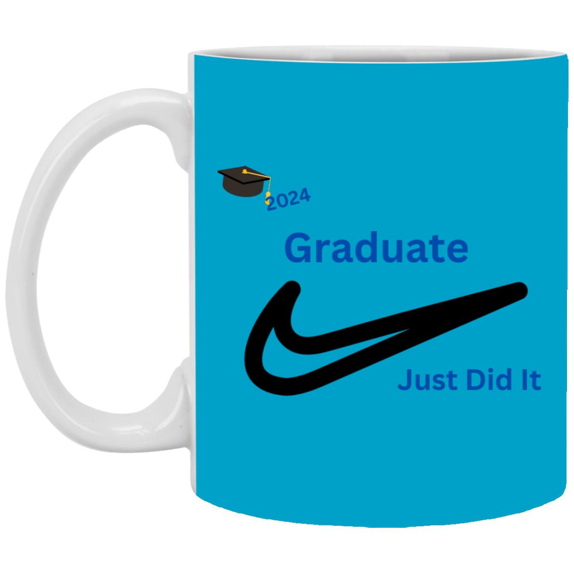 White Mug with a Splash of Color 11oz -- Graduation Nike 2024