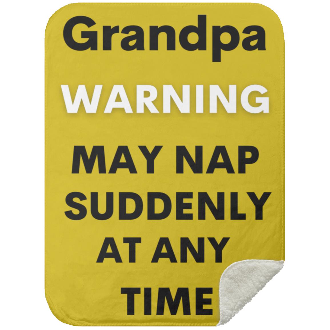 Grandpa naps black MSHS Premium Sherpa Blanket 30x40