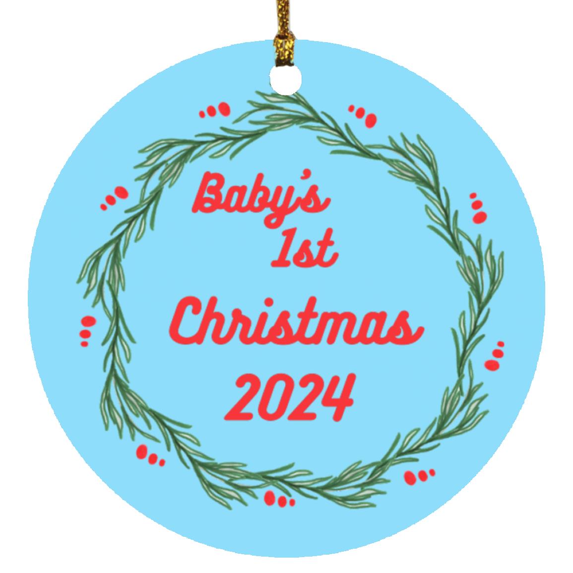 Baby's 1st Christmas wreath 2024 -- Circle Ornament