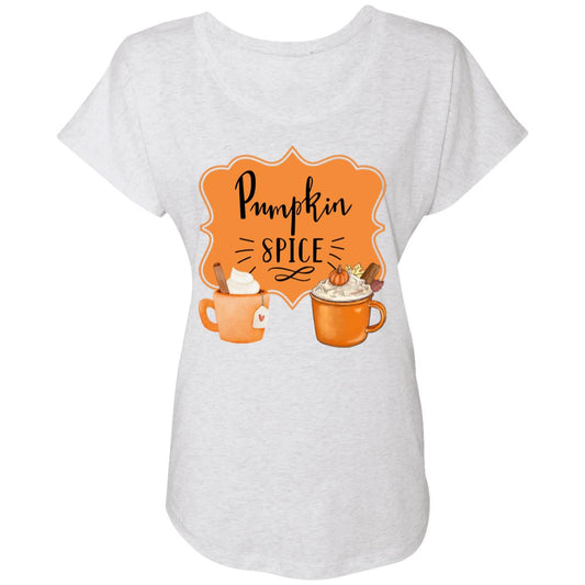 Pumpkin Spice Latte Orange Black -- Ladies' Triblend Dolman Sleeve