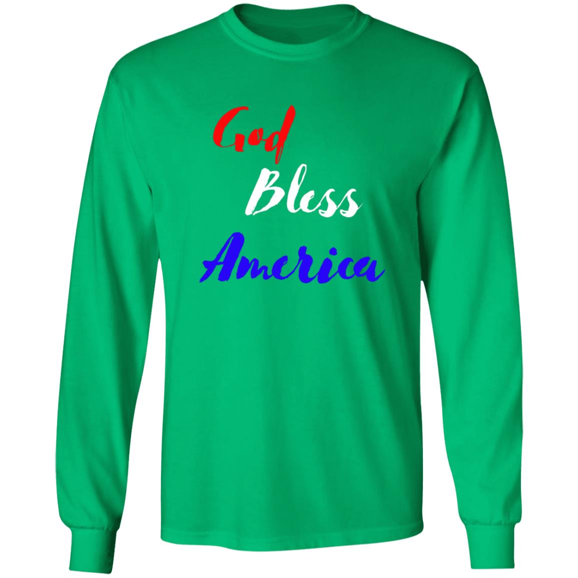 God bless America red white blue CLOSEOUT - G240 LS Ultra Cotton T-Shirt