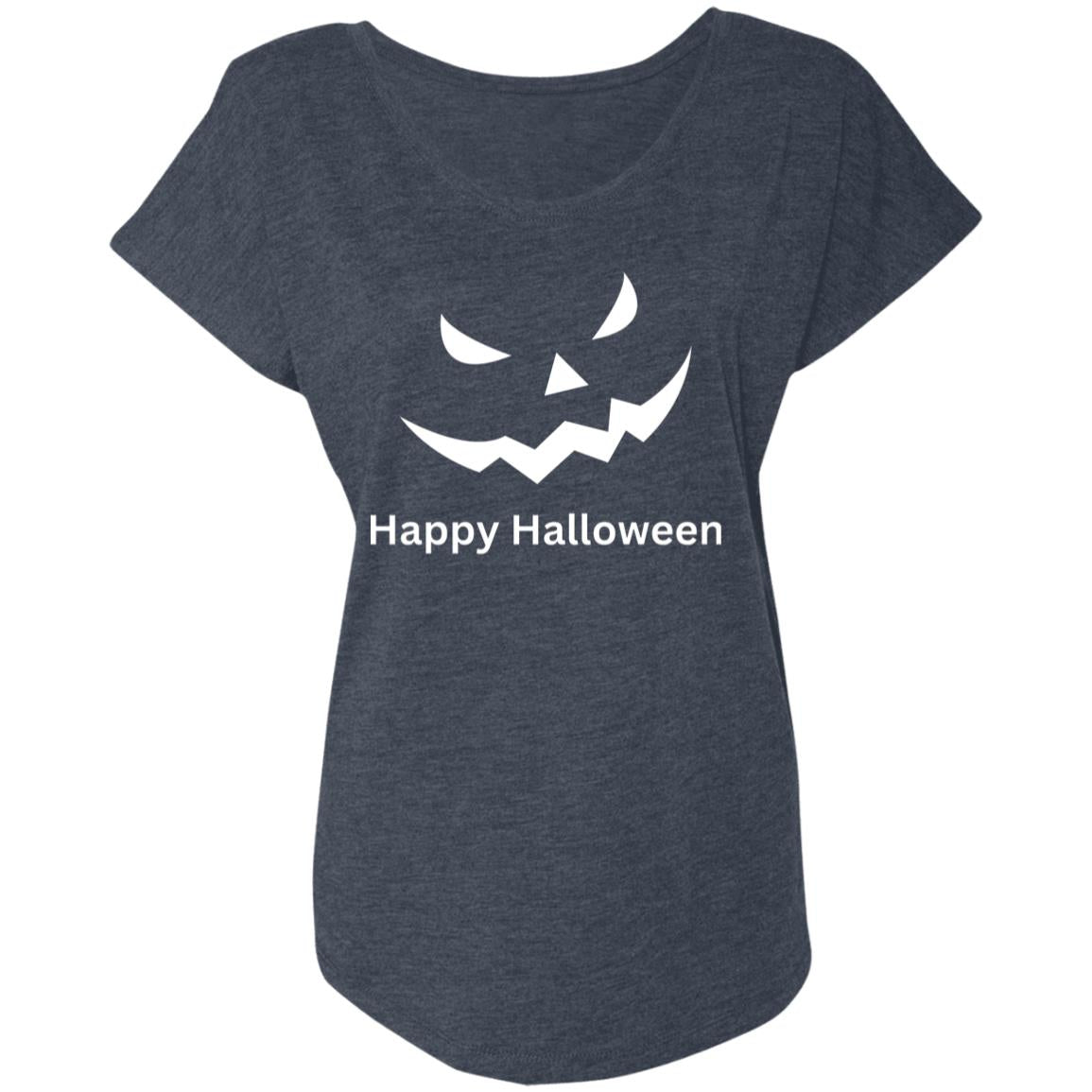 Scary Black Jack o' Lantern -- Ladies' Triblend Dolman Sleeve