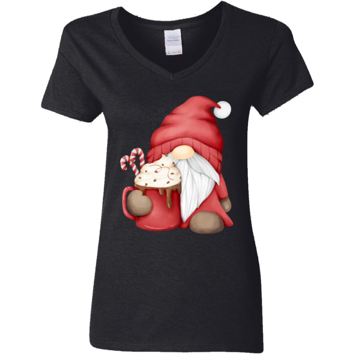 Hot Chocolate Gnome G500VL Ladies' 5.3 oz. V-Neck T-Shirt