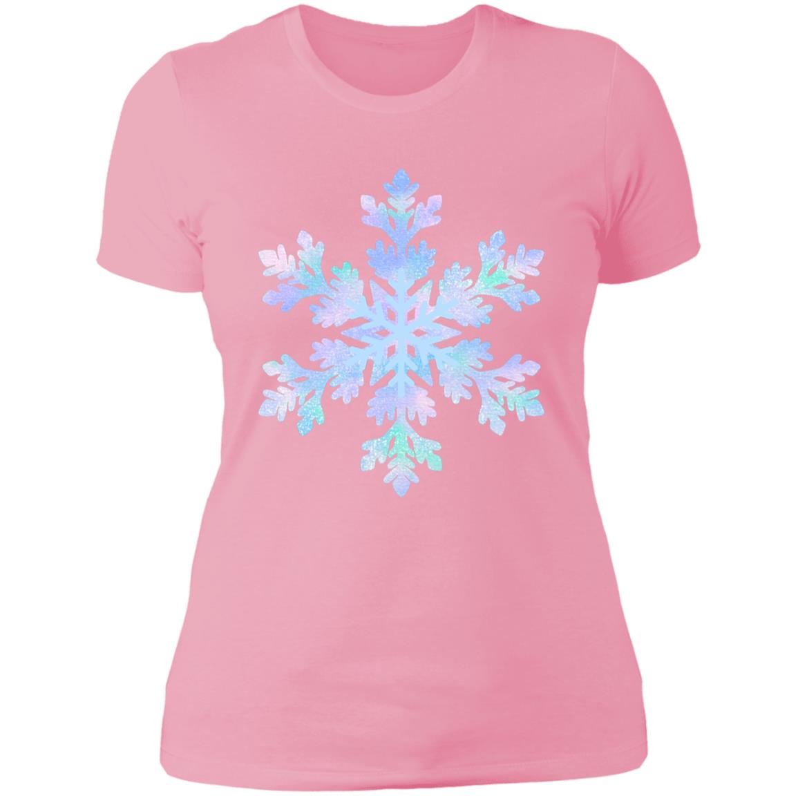 Snowflake blue and purple --  Ladies' Boyfriend T-Shirt