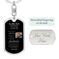 Swivel Keychain, dog tag To My Son, Love Dad