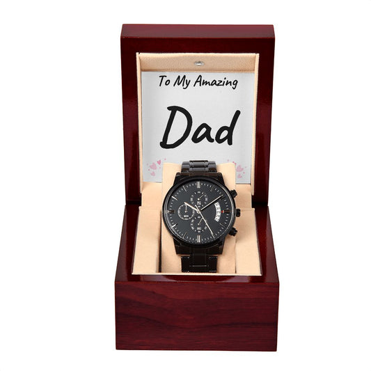 Black Chronograph Watch-Amazing Dad